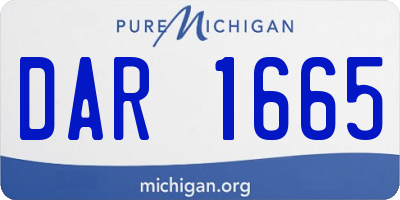 MI license plate DAR1665