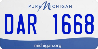 MI license plate DAR1668