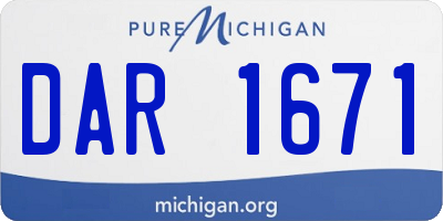 MI license plate DAR1671