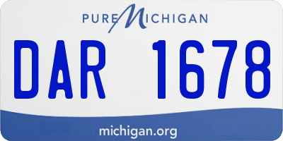 MI license plate DAR1678