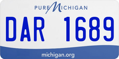 MI license plate DAR1689