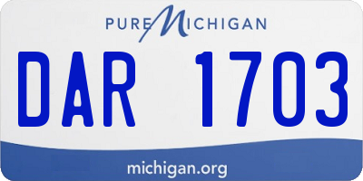MI license plate DAR1703