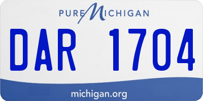 MI license plate DAR1704