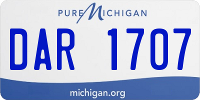 MI license plate DAR1707
