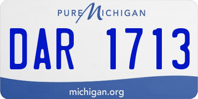 MI license plate DAR1713