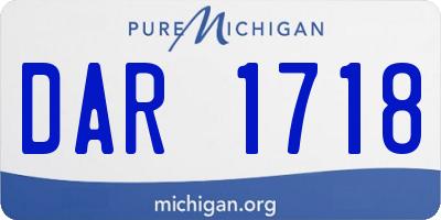 MI license plate DAR1718