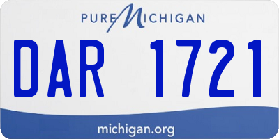 MI license plate DAR1721