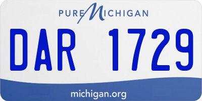 MI license plate DAR1729