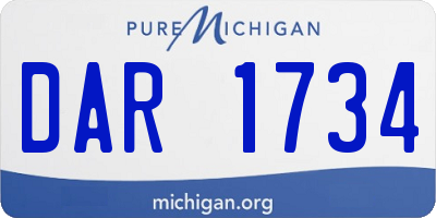MI license plate DAR1734