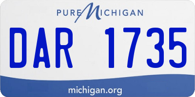 MI license plate DAR1735
