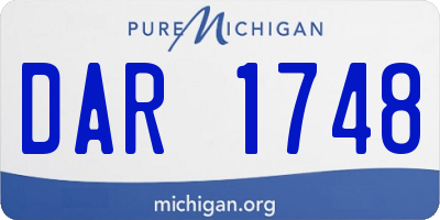 MI license plate DAR1748