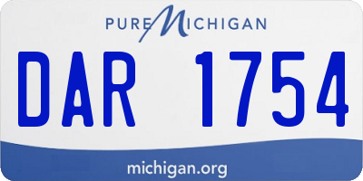MI license plate DAR1754