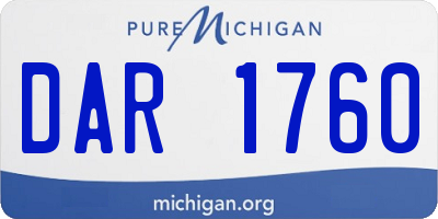 MI license plate DAR1760