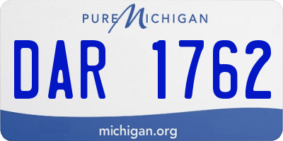 MI license plate DAR1762
