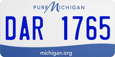 MI license plate DAR1765