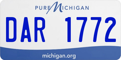 MI license plate DAR1772