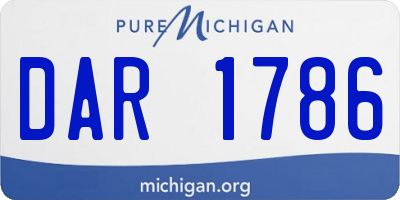 MI license plate DAR1786