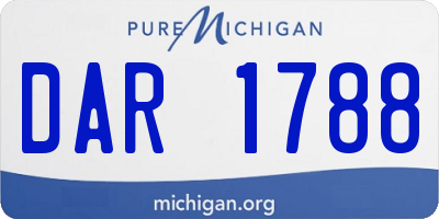 MI license plate DAR1788