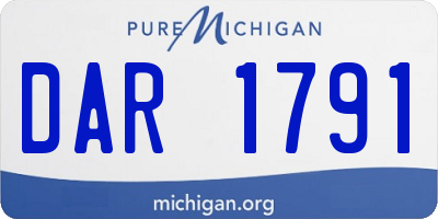 MI license plate DAR1791