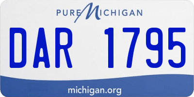 MI license plate DAR1795