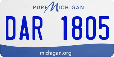 MI license plate DAR1805