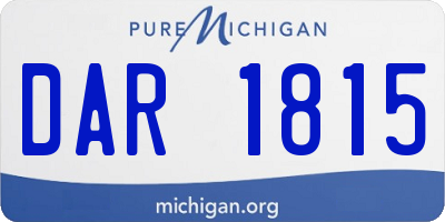 MI license plate DAR1815