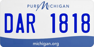 MI license plate DAR1818