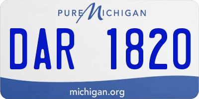 MI license plate DAR1820