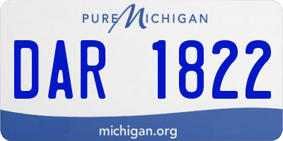 MI license plate DAR1822