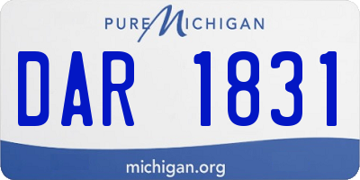 MI license plate DAR1831