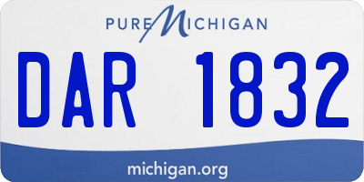 MI license plate DAR1832