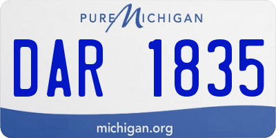 MI license plate DAR1835
