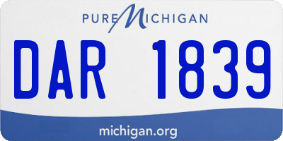 MI license plate DAR1839