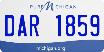 MI license plate DAR1859