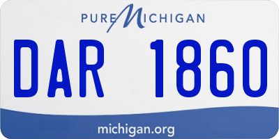MI license plate DAR1860