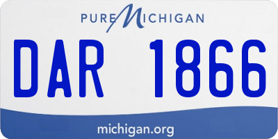 MI license plate DAR1866