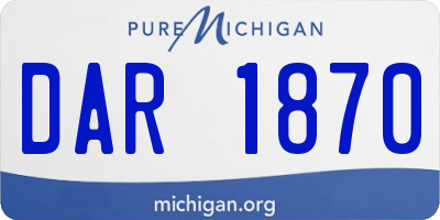 MI license plate DAR1870