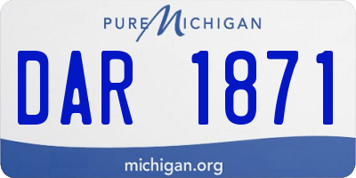 MI license plate DAR1871