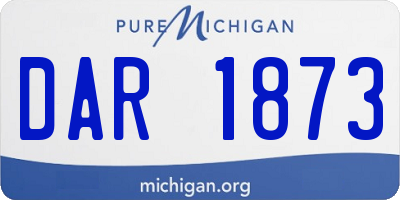 MI license plate DAR1873