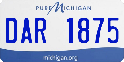 MI license plate DAR1875