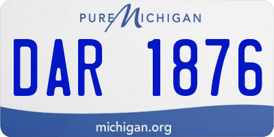 MI license plate DAR1876