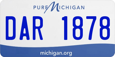 MI license plate DAR1878