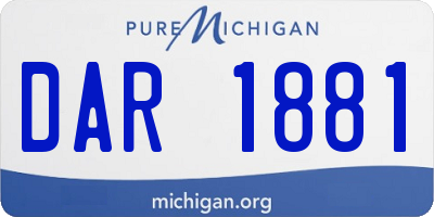 MI license plate DAR1881