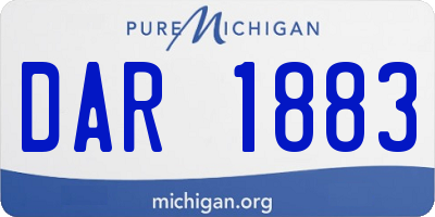 MI license plate DAR1883