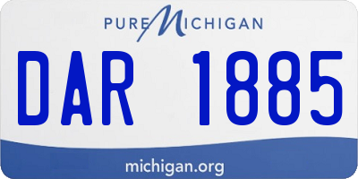 MI license plate DAR1885
