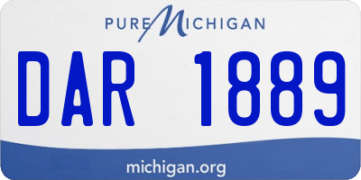 MI license plate DAR1889