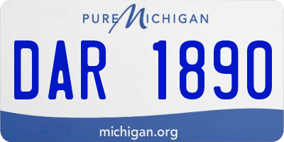 MI license plate DAR1890