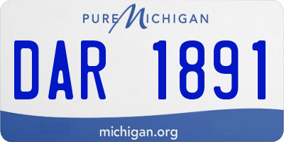MI license plate DAR1891