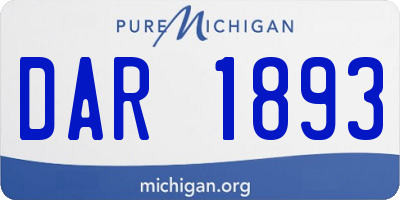 MI license plate DAR1893