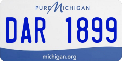 MI license plate DAR1899